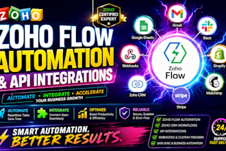 automate zoho CRM workflows using zoho flow and API integrations