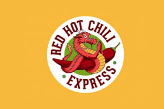 design super red hot chili express logo