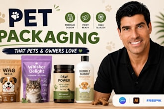 pet packaging design, dog treat label, pet food packaging, pet supplement label