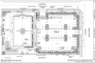 draw driveway plan, master plan, parking lot, site plan and layout city permit