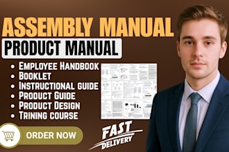 create assembly user manual, training manuals, sops, product guides and booklet