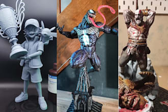 d print and paint anime figure model  figurine resin  printing