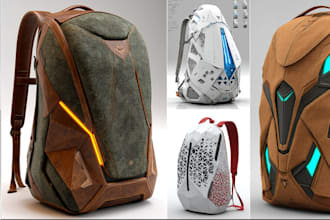 create realistic 3d bag backpack purse and wallet models