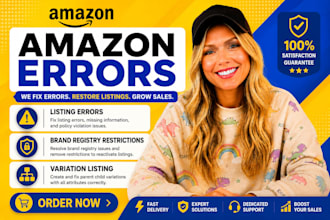 fix all amazon errors, listing issues, and amazon health violation