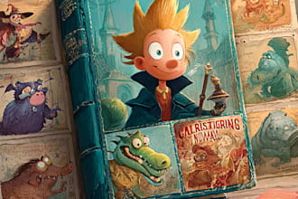 stunning cartoon book cover art for kids