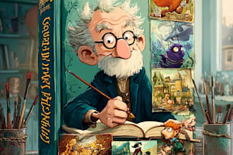 design a cartoon book cover art