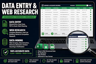 do accurate data entry web research data mining and lead list building