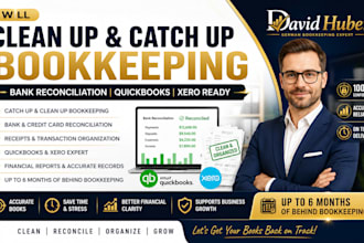 clean up catch up bookkeeping, bank reconciliation, quickbooks xero bookkeeping