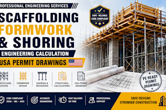 do scaffolding formwork shoring engineering calculation USA permit drawings