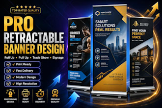 design roll up banner, retractable banner, pull up banner and billboard design