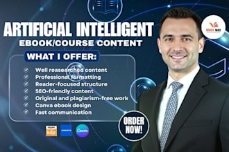 write artificial intelligent machine learning robotic technical ebook and course