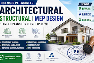 architectural stamp mep structural design pe engineer in hawaii illinois oregon