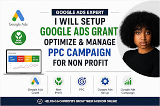 optimize google ads grant setup and manage ppc campaign for non profit