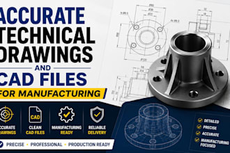 create accurate technical drawings and cad files for manufacturing