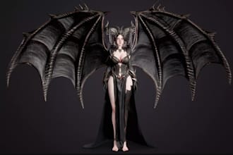 modify3d fantasy stylized character,dragon monster,mmorpg,cinematic game,glb,vrm