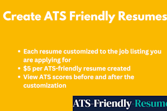 create an ats friendly resume customized to each job listing