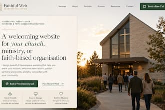 create a squarespace website for your church or faith based organisation