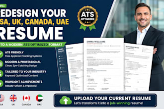 redesign your usa, uk, canada, uae resume into a modern ats optimized format