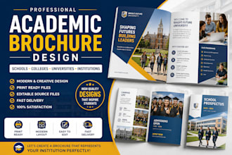 design modern academic brochure, prospectus, and education booklet