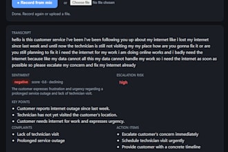 deploy a whisper call transcription and analysis pipeline on your server