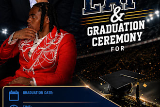 design modern graduation invitation and party flyers