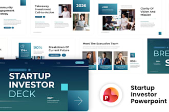 startup investor pitch deck design, vc fundraising powerpoint slides