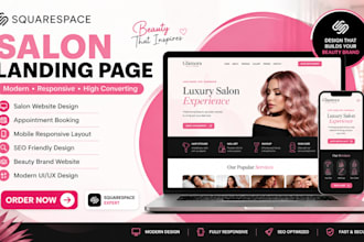 design squarespace salon landing page