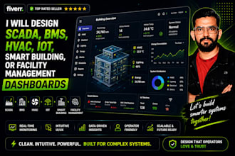 design scada, bms, hvac, iot, smart building, or facility management dashboards