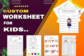 design creative kids worksheet and activity books
