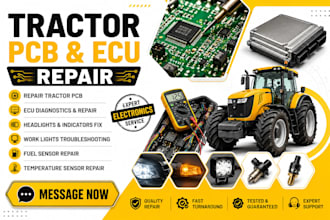 repair tractor pcb ecu headlights indicators work lights fuel temperature sensor