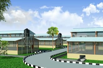 design cgi realistic 3d poultry, poultry layout, broiler farm, chicken farm