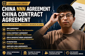 draft a china nnn agreement nda and oem manufacturing contract for your products