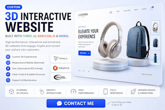 build custom 3d interactive website using threejs, babylon js and webgl