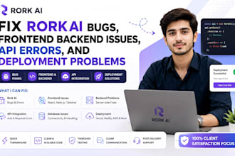 fix rork ai bugs, frontend backend issues, API errors, and deployment problems