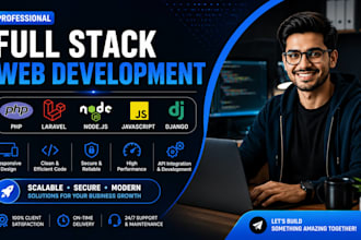 full stack web development PHP laravel node js javascript and django