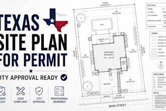 draw texas site plan for city permit and approval