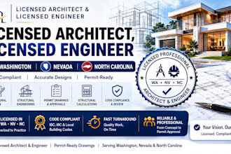 licensed architect, licensed engineer in washington, nevada, north carolina