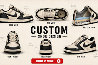 design professional shoe techpack and sneaker, sandal footwear for manufacturing