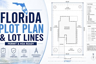 create florida plot plan and property line drawings