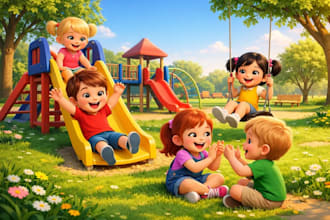 create children book illustration, story book art and book cover design