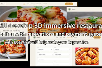 create a 3d website for your restaurant with reservation and ordering system