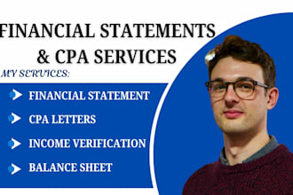 prepare financial statement and CPA letter