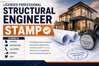 licensed structural engineer stamp georgia, washington, california virginia ohio