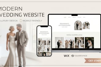 wix wedding design or squarespace website design photography website redesign