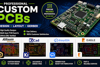 design custom pcbs in altium designer, kicad pcb, easyeda, and eagle pcb