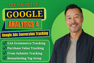 setup google analytics 4 ga4 ecommerce tracking and conversion tracking