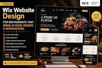 build wix restaurant website design, wix website design, wix website redesign
