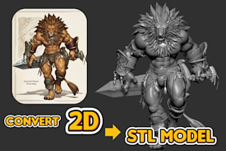 convert your 2d sketch to 3d model, stl to stp model for 3d printing