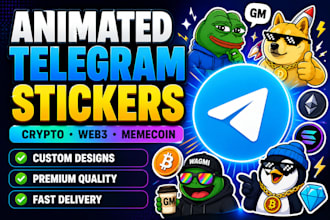 create viral animated telegram sticker packs for crypto web3 communities
