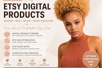 do etsy digital products design etsy shop seo listing etsy shop creation setup